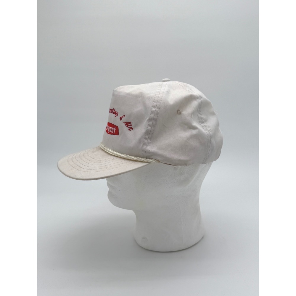 Vintage Bob's Heating & Air Bryant Strapback Hat White USA Workwear - Picture 3 of 9